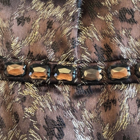 Carmen Marc Valvo Elegant Dress Jewel Accents 14 - Picture 3 of 8